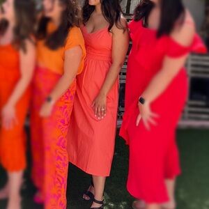 Pink Summer Mid Length Dress